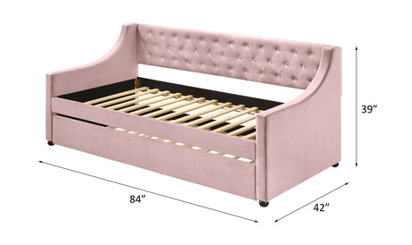 Acme - Lianna Daybed W/Trundle (Twin) 39380 Pink Velvet