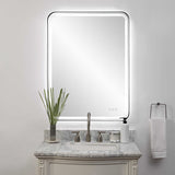Crofton Lighted Large Mirror - Black by Uttermost - View 2