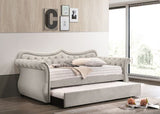 Adkins Daybed W/Trundle (Twin) 39430 Beige Velvet | Acme - 39430 - Home Elegance USA - 4