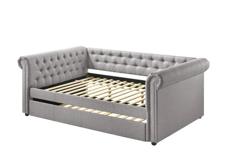 Acme - Justice Daybed W/Trundle (Full) 39435 Smoke Gray Fabric