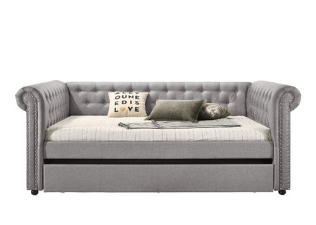 Acme - Justice Daybed W/Trundle (Full) 39435 Smoke Gray Fabric