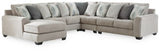 Ashley Pewter Ardsley 39504S15 5 - Piece Sectional with Chaise - Chenille | Home Elegance USA