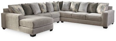 Ashley Pewter Ardsley 39504S1 4 - Piece Sectional with Chaise - Chenille - 39504S1 - Home Elegance USA - 1