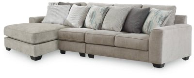 Ashley Pewter Ardsley 39504S12 3 - Piece Sectional with Chaise - Chenille - 39504S12 - Home Elegance USA - 1