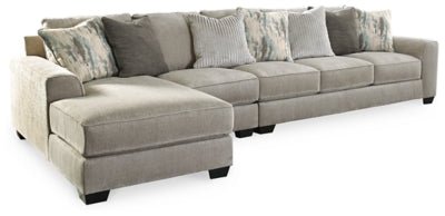 Ashley Pewter Ardsley 39504S4 3 - Piece Sectional with Chaise - Chenille | Home Elegance USA