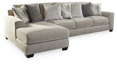 Ashley Pewter Ardsley 39504S3 2 - Piece Sectional with Chaise - Chenille | Home Elegance USA