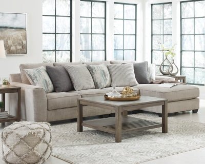 Ashley Pewter Ardsley 39504S14 3 - Piece Sectional with Chaise - Chenille | Home Elegance USA