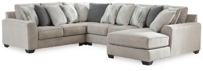 Ashley Pewter Ardsley 39504S10 4 - Piece Sectional with Chaise - Chenille | Home Elegance USA