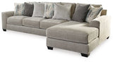 Ashley Pewter Ardsley 39504S5 2 - Piece Sectional with Chaise - Chenille | Home Elegance USA