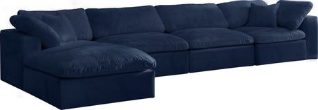 Cozy - Modular Sectional 5 Piece Cloud - Navy - 634Navy - Sec5A - Home Elegance USA - 5