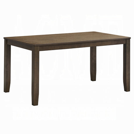 Walnut Finish 5pc Dining Set Table and 4 Side Chairs Brown Synthetic Leather Upholstery Solid Rubber Wood Kitchen Furniture - sold by Home Elegance USA