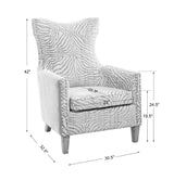 Kiango Animal Pattern Armchair - Light Brown / White by Uttermost - View 7