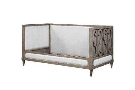 Artesia Daybed (Twin) 39710 Tan Fabric & Salvaged Natural Finish | Acme - 39710 - Home Elegance USA - 1