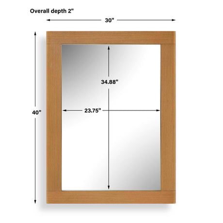 Bishop Gunstock Oak Mirror Woodtone - Light Brown by Uttermost - View 3