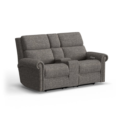 Bernard Power Reclining Loveseat With Console, Power Headrest, & Lumbar | Flexsteel