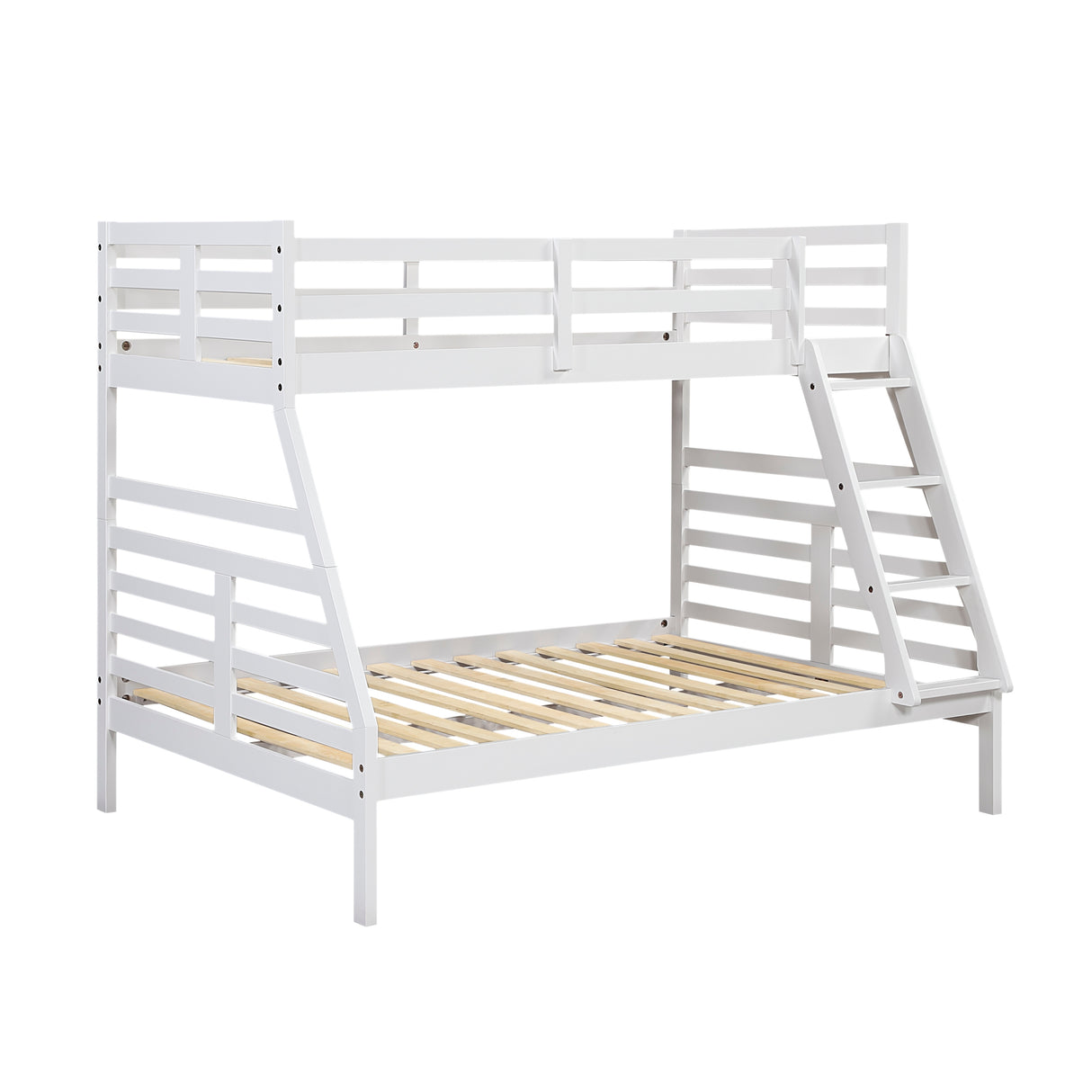 Twin over Full Bunk Bed 1pc Classic White Finish Youth Bedroom Furniture Durable Wood - sold by Home Elegance USA