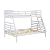 Twin over Full Bunk Bed 1pc Classic White Finish Youth Bedroom Furniture Durable Wood - sold by Home Elegance USA