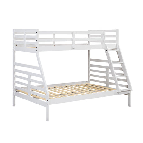Twin over Full Bunk Bed 1pc Classic White Finish Youth Bedroom Furniture Durable Wood - sold by Home Elegance USA