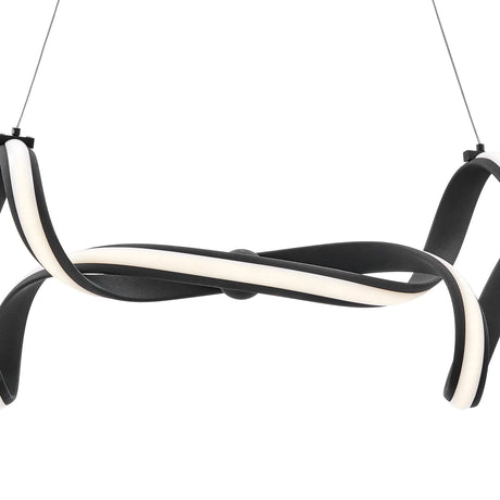 Munich LED Horizontal Chandelier // Black  | Finesse -  Home Elegance USA