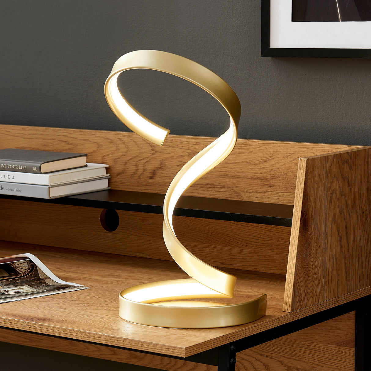 Hamburg Gold Table Lamp // LED Strip & Dimmable Switch  | Finesse