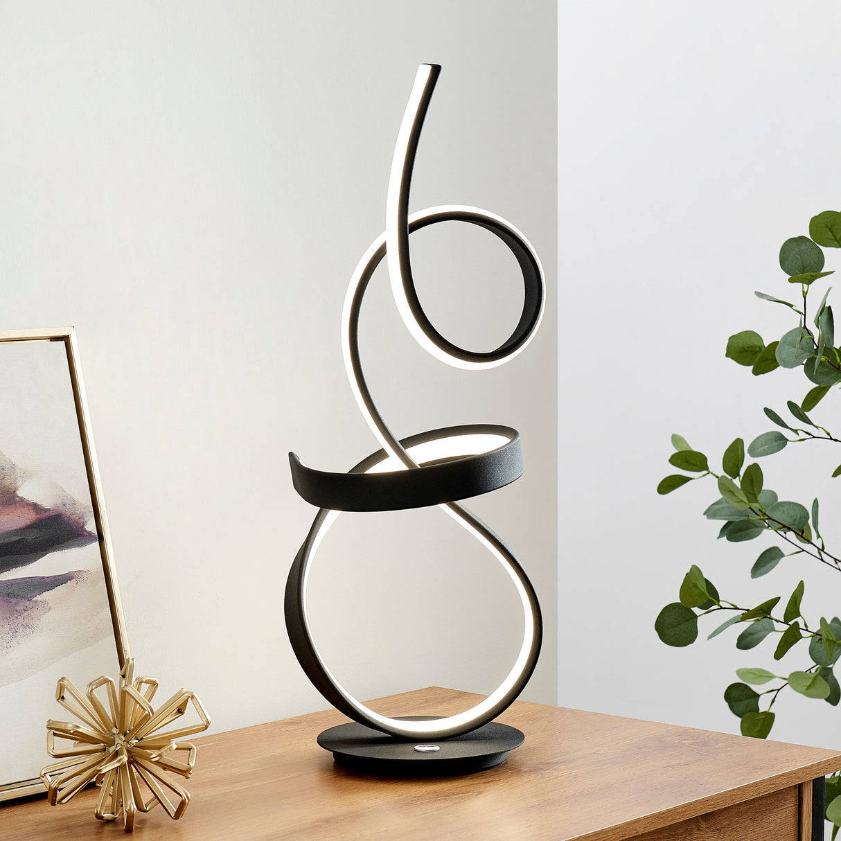 Amsterdam LED with Touch Dimmer Table Lamp // Black  | Finesse -  Home Elegance USA