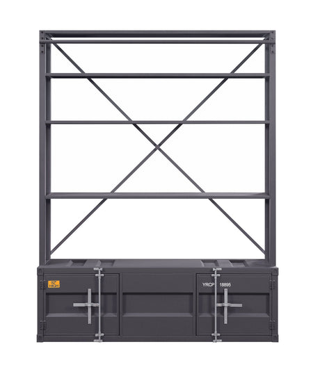 Cargo Bookcase W/Ladder 39887 Gunmetal | Acme | Home Elegance USA