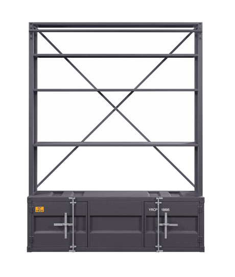 Acme - Cargo Bookcase W/Ladder 39887 Gunmetal