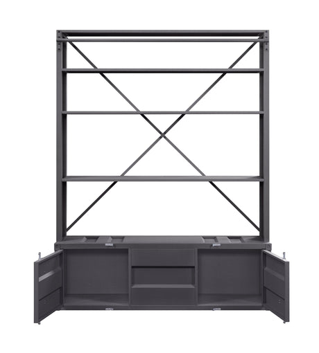 Cargo Bookcase W/Ladder 39887 Gunmetal | Acme | Home Elegance USA