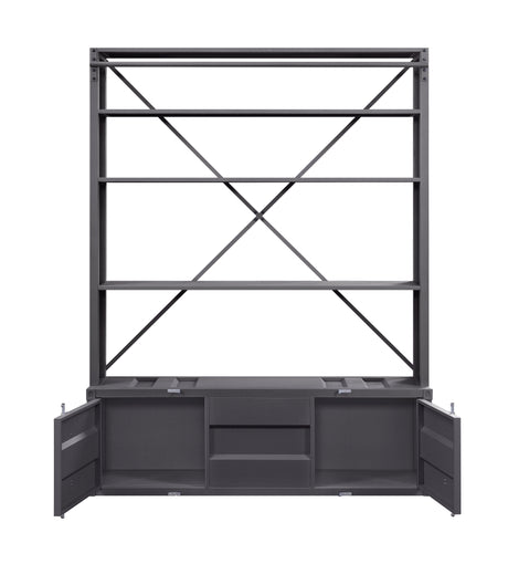 Acme - Cargo Bookcase W/Ladder 39887 Gunmetal