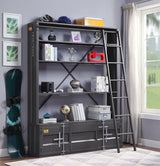 Acme - Cargo Bookcase W/Ladder 39887 Gunmetal