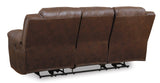 Ashley Chocolate Stoneland Reclining Power Sofa - Faux Leather | Home Elegance USA