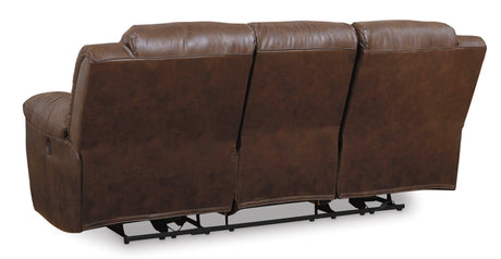 Ashley Chocolate Stoneland Reclining Power Sofa - Faux Leather - 3990487 - Home Elegance USA - 3