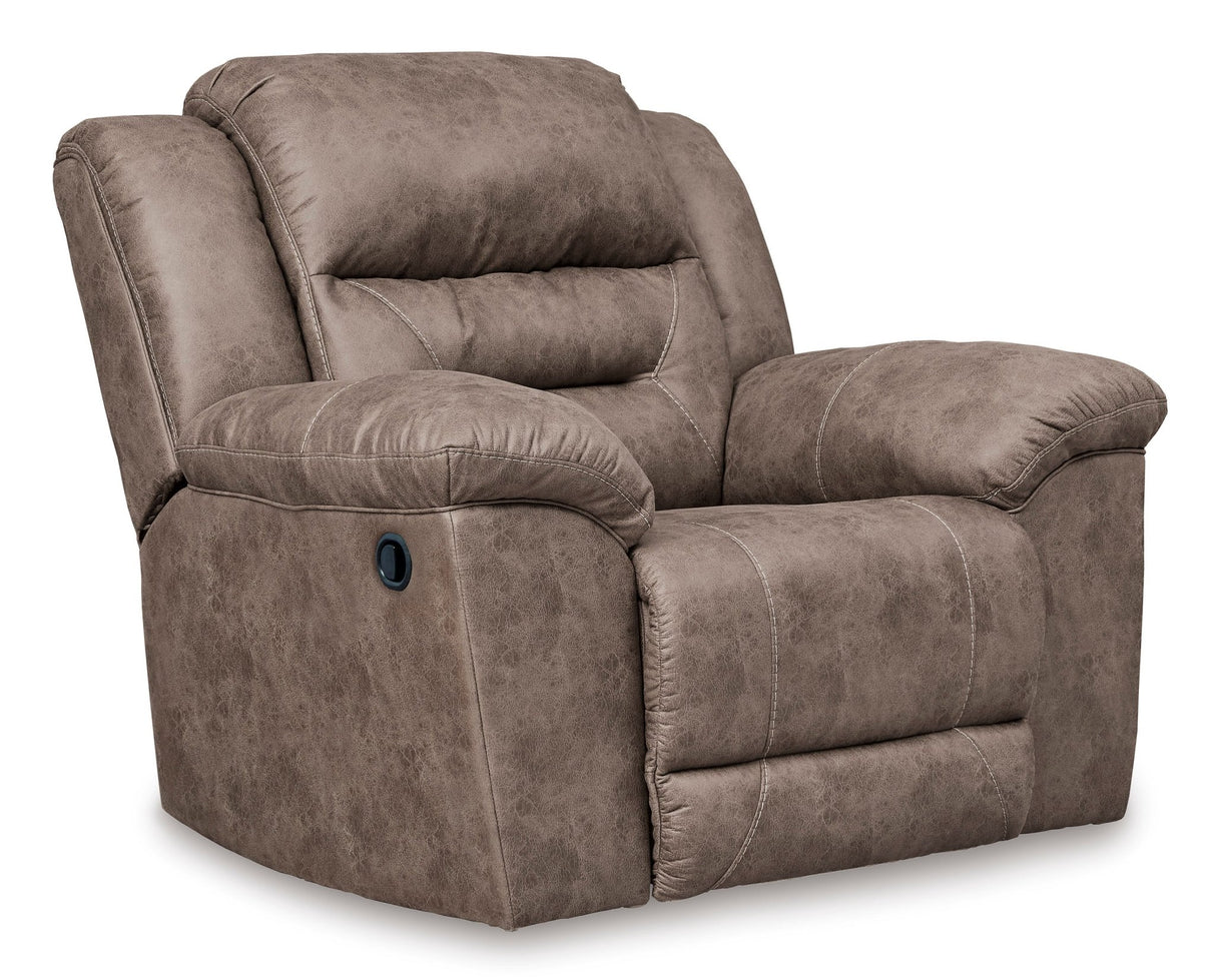 Ashley Fossil Stoneland Rocker Recliner - Faux Leather | Home Elegance USA