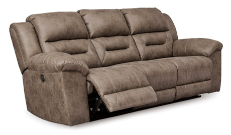 Ashley Fossil Stoneland Reclining Power Sofa - Faux Leather - 3990587 - Home Elegance USA - 2