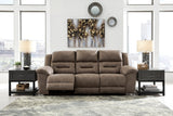 Ashley Fossil Stoneland Reclining Power Sofa - Faux Leather | Home Elegance USA