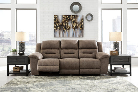 Ashley Fossil Stoneland Reclining Power Sofa - Faux Leather - 3990587 - Home Elegance USA - 3