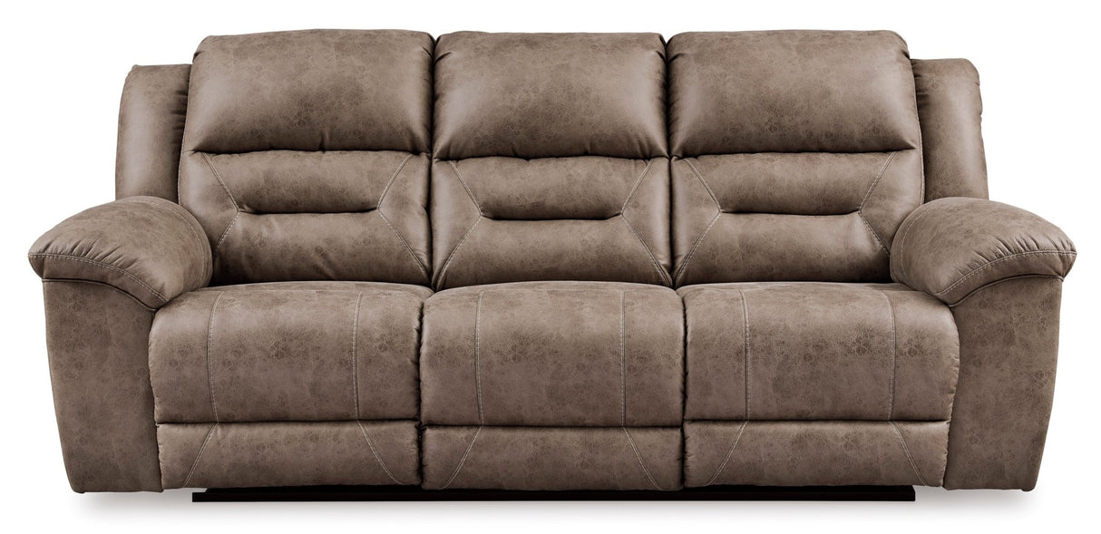 Ashley Fossil Stoneland Reclining Power Sofa - Faux Leather - 3990587 - Home Elegance USA - 1