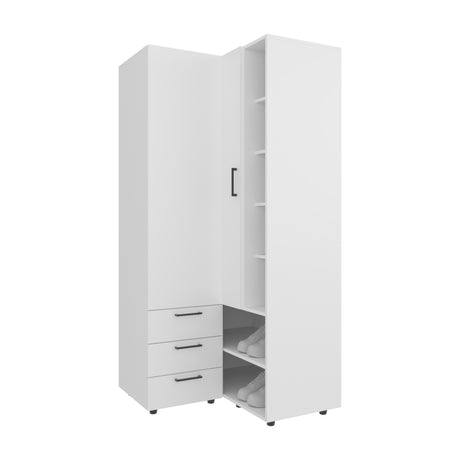 Armoire 70.9' H, 1 Door, 3 Drawers, 7 Shelves, 10 Legs, White - Bedroom - sold by Home Elegance USA