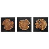 Kolini Teak Wood Wall Decor (Set of 3) - Yellow / Black by Uttermost - View 1