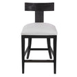 Idris Modern Wood Counter Stool Black & White - Black / White by Uttermost - View 1