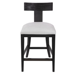 Idris Modern Wood Counter Stool Black & White - Black / White by Uttermost - View 1