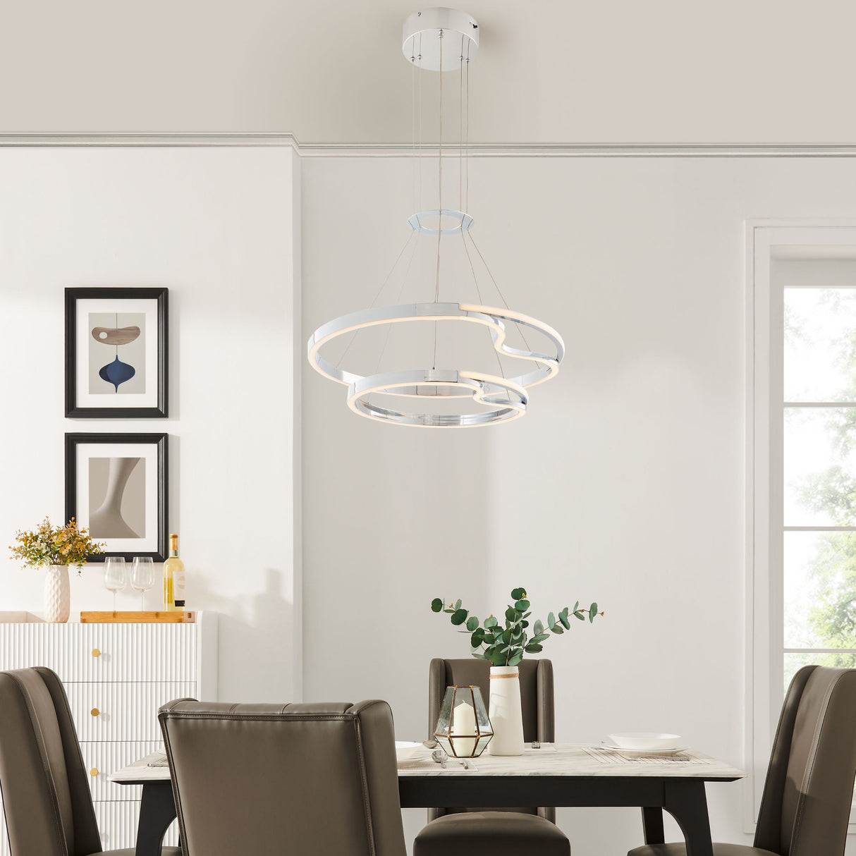 Minsk Double Round Chandelier // Chrome  | Finesse