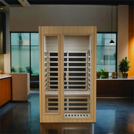 Hemlock Two-person far infrared roof embedded indoor sauna room - sold by Home Elegance USA