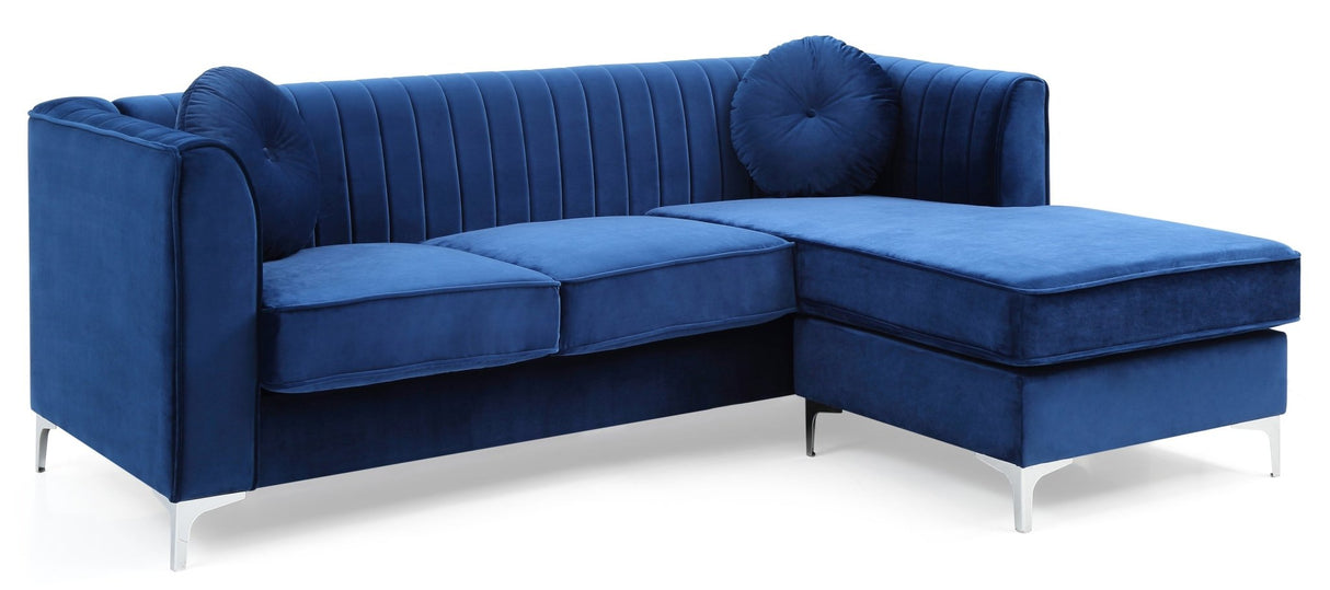 Delray G791B - SC Sofa Chaise ( 3 Boxes) , NAVY BLUE | Home Elegance USA