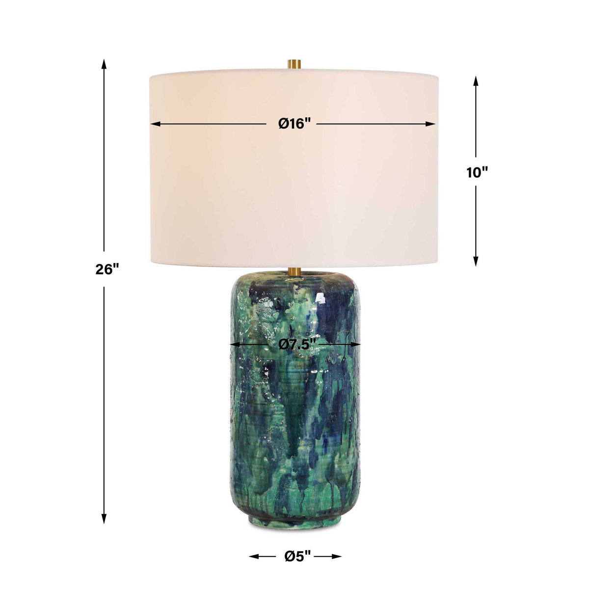 Out Of The Blue Table Lamp - Blue / Green by Uttermost - View 7