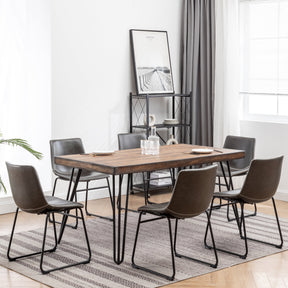 Aryven Industrial 7-Piece Dining Set, Antique Gray - sold by Home Elegance USA