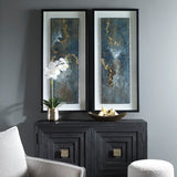 Glimmering Agate Abstract Prints (Set of 2) - Blue by Uttermost - View 2