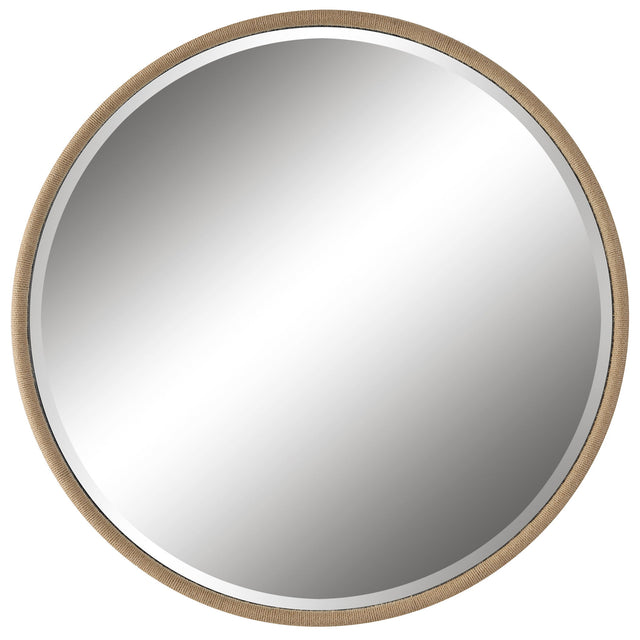 Ranchero Natural Rope Round Mirror - Light Brown by Uttermost - View 1