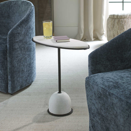 Morro Marble Side Table - White / Black by Uttermost - View 4