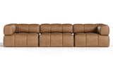 Everest - Modern Brown Leather Modular Sectional Sofa-3-Piece Sectional - View Image 1